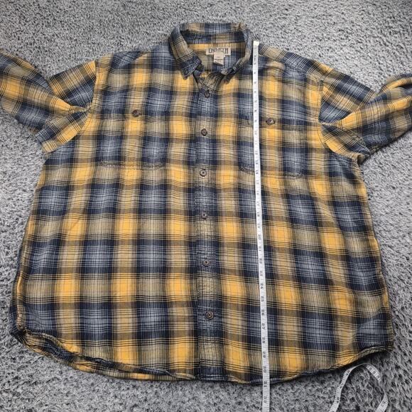 Duluth Trading Shirt Men 2XL XXL Blue Yellow Plaid Chore Long Sleeve Outdoor - Picture 4 of 6